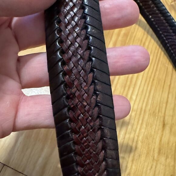 Brighton Belt Leather Braided Brown Woven Silvertone Buckle Sz 34 Women’s M20385 main image 8